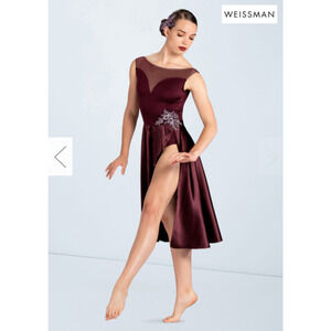 WEISSMAN Youth Dance Burgundy Plum Purple Costume Dress Chasing Cars XSC